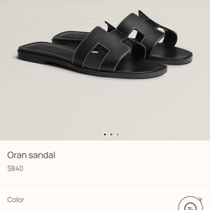 Hermes Black Oran Sandals